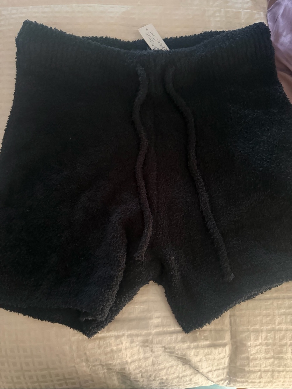 New York & Company Black Plush Athletic Lounge Shorts